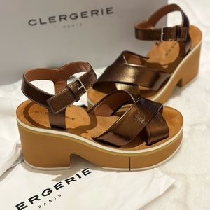 Clergerie “Courtney” Suede Bois Sandals